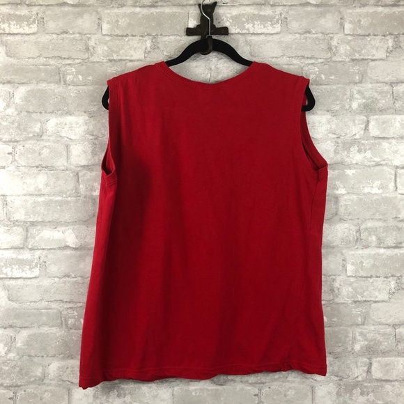 VINTAGE Mickey Inc Red Embroidered Tank - Picture 4 of 5